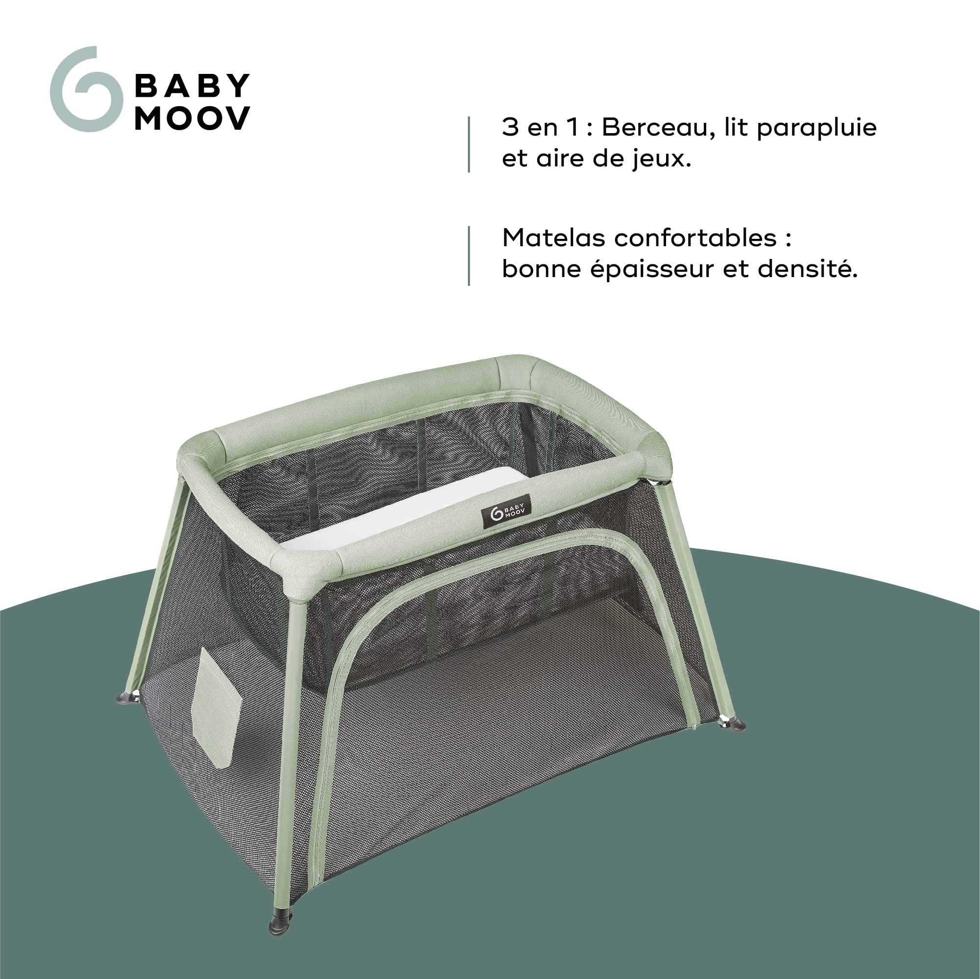 Babymoov Moov & Comfy lit parapluie 3-en-1, dès la naissance