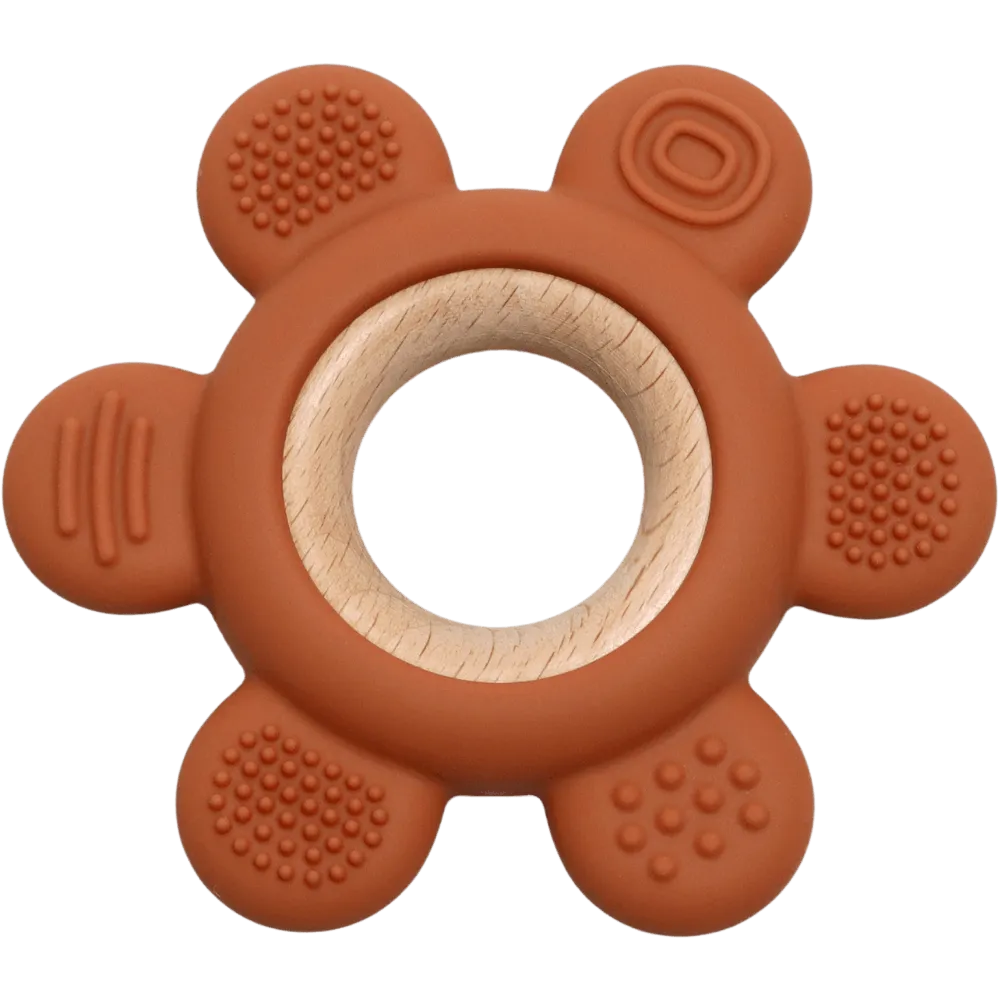Baby-Crea Anneau de dentition bébé Anneau de Dentition Sensoriel bois silicone