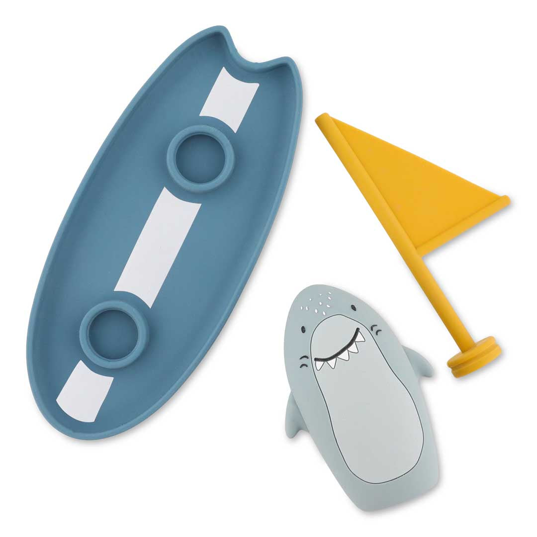 Trixie Baby Jouets de bain Mr. Shark planche de surf en silicone