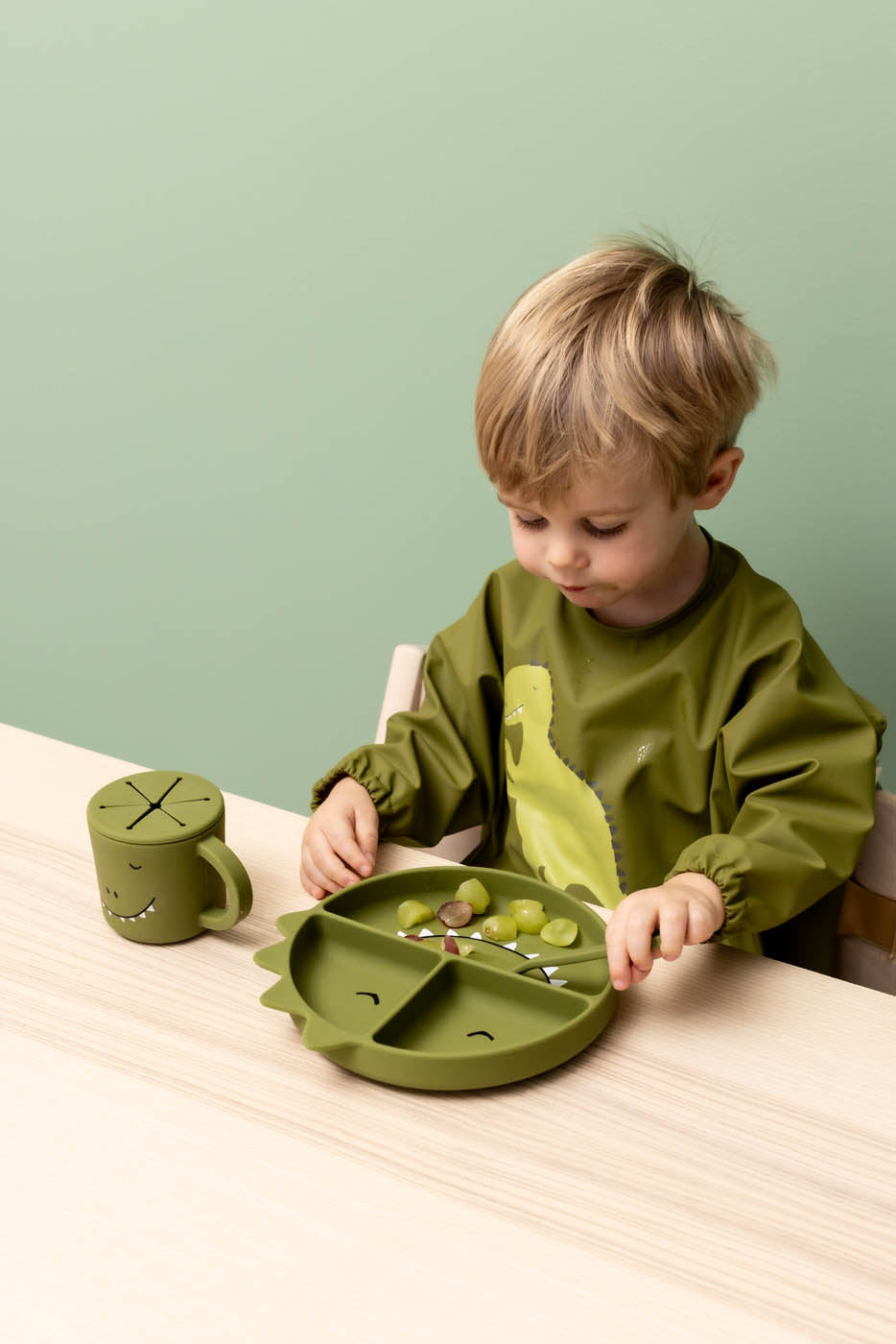 Trixie Baby Couverts Cuillère silicone 2-pack Mr. Dino alimentaire