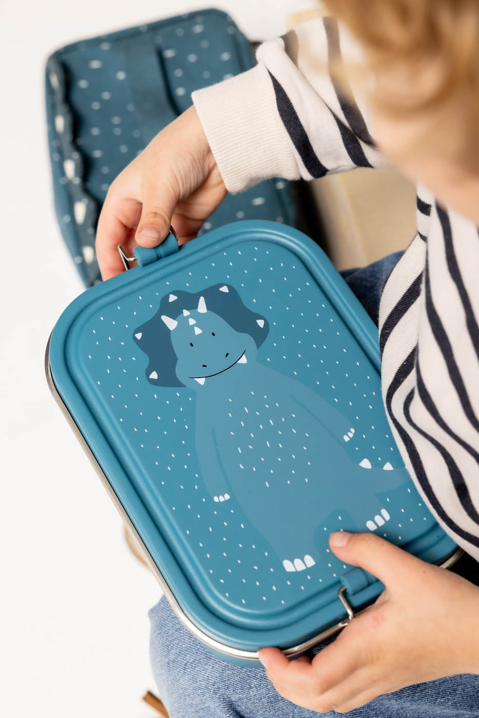 Trixie Baby Boîtes à goûter et boîtes repas grande Mr. Triceratops inox