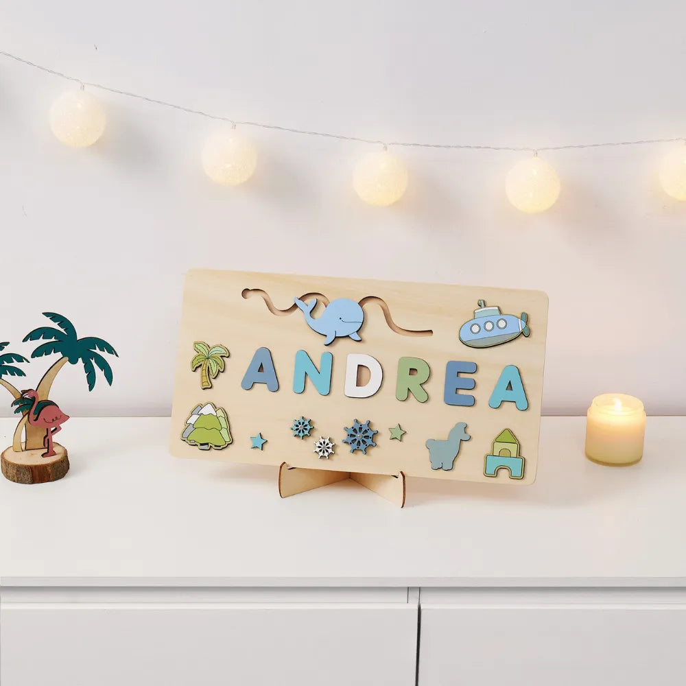 Baby-Crea Puzzle bébé en bois personnalisé Puzzle Bébé 1 An