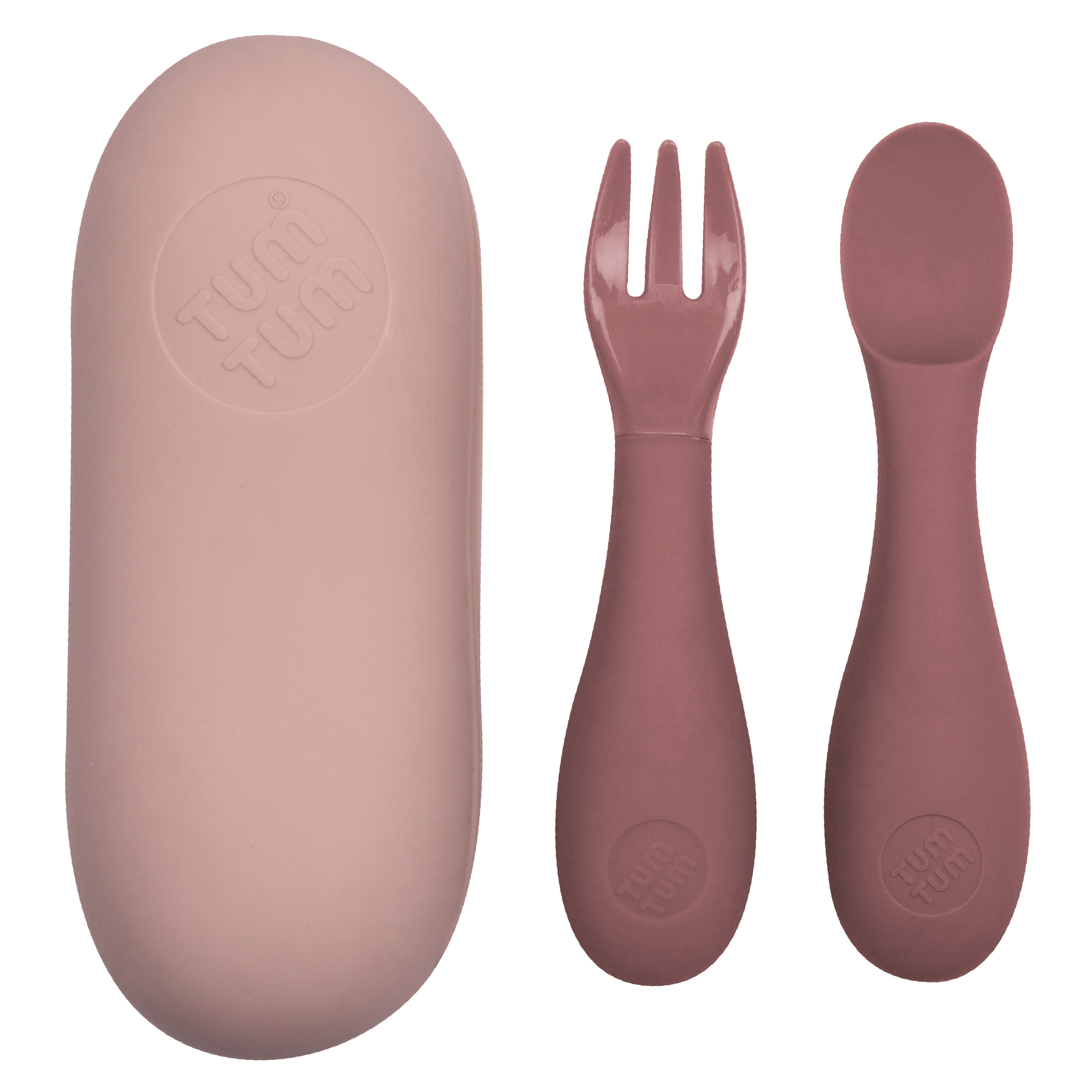 Tum Tum Cutlery Baby Cutlery Set with Travel Case couverts bébé rose