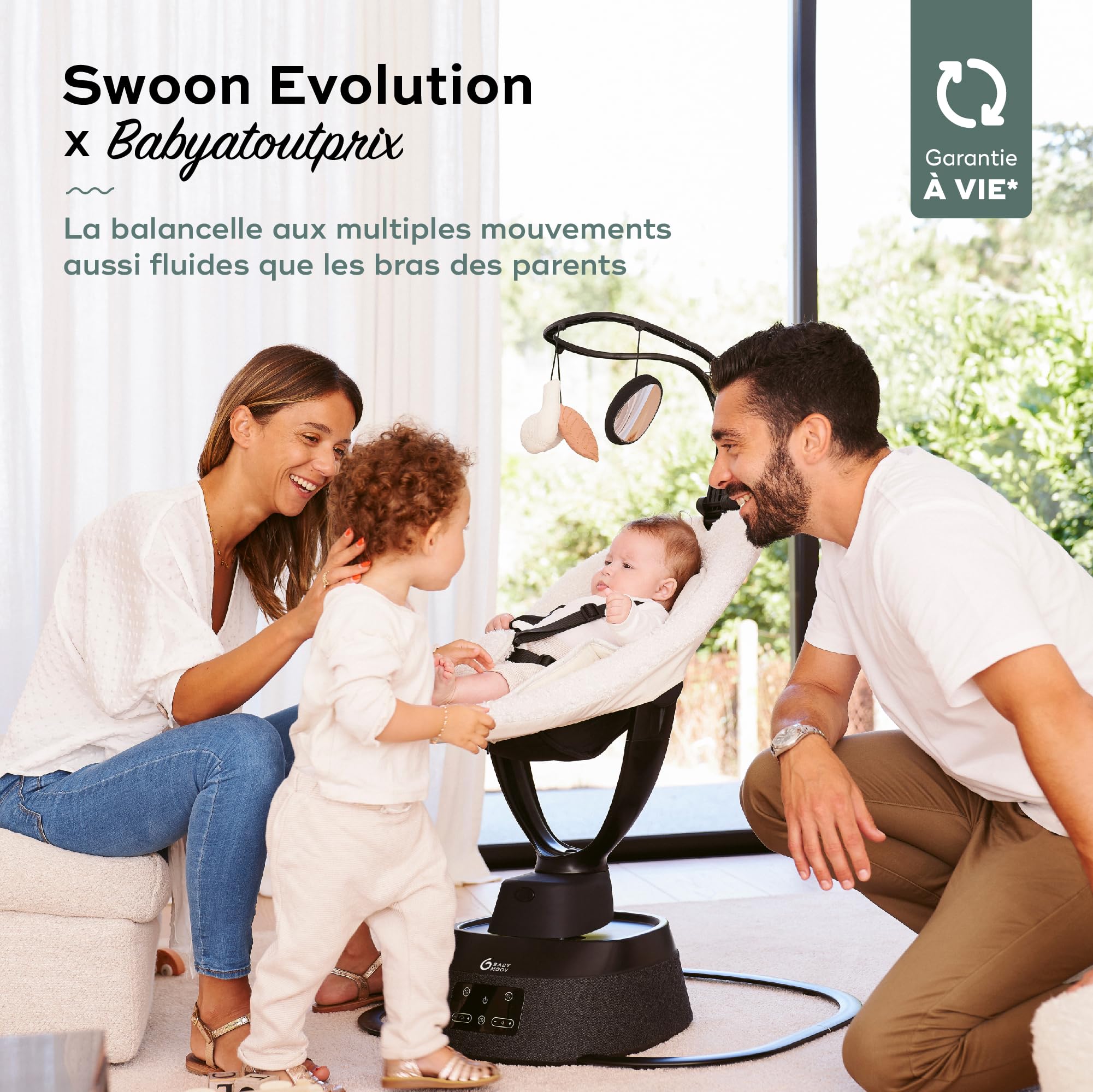 Babymoov Swoon Evolution Curl White balancelle électrique bébé
