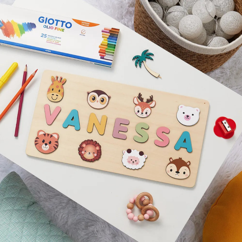 Baby-Crea Puzzle bébé en bois personnalisé Puzzle Animaux de la Forêt