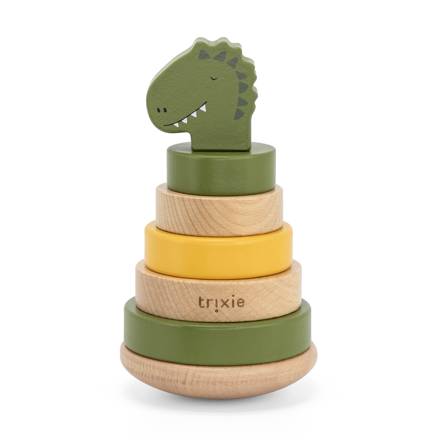 Trixie Baby Jouets à empiler tour à empiler en bois Mr. Dino