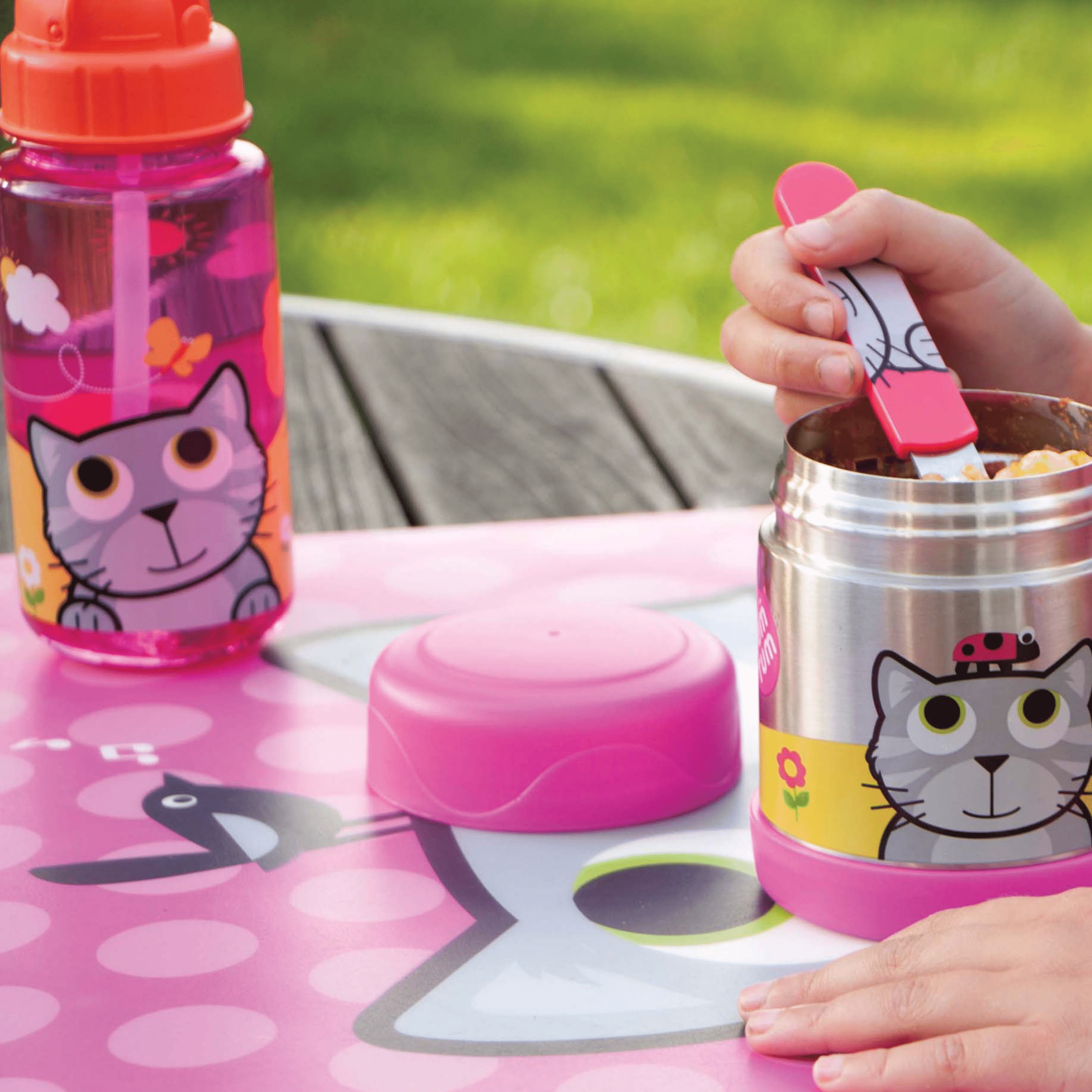 Tum Tum Water Bottles Bluebell the Cat gourde enfant 400 ml, avec paille