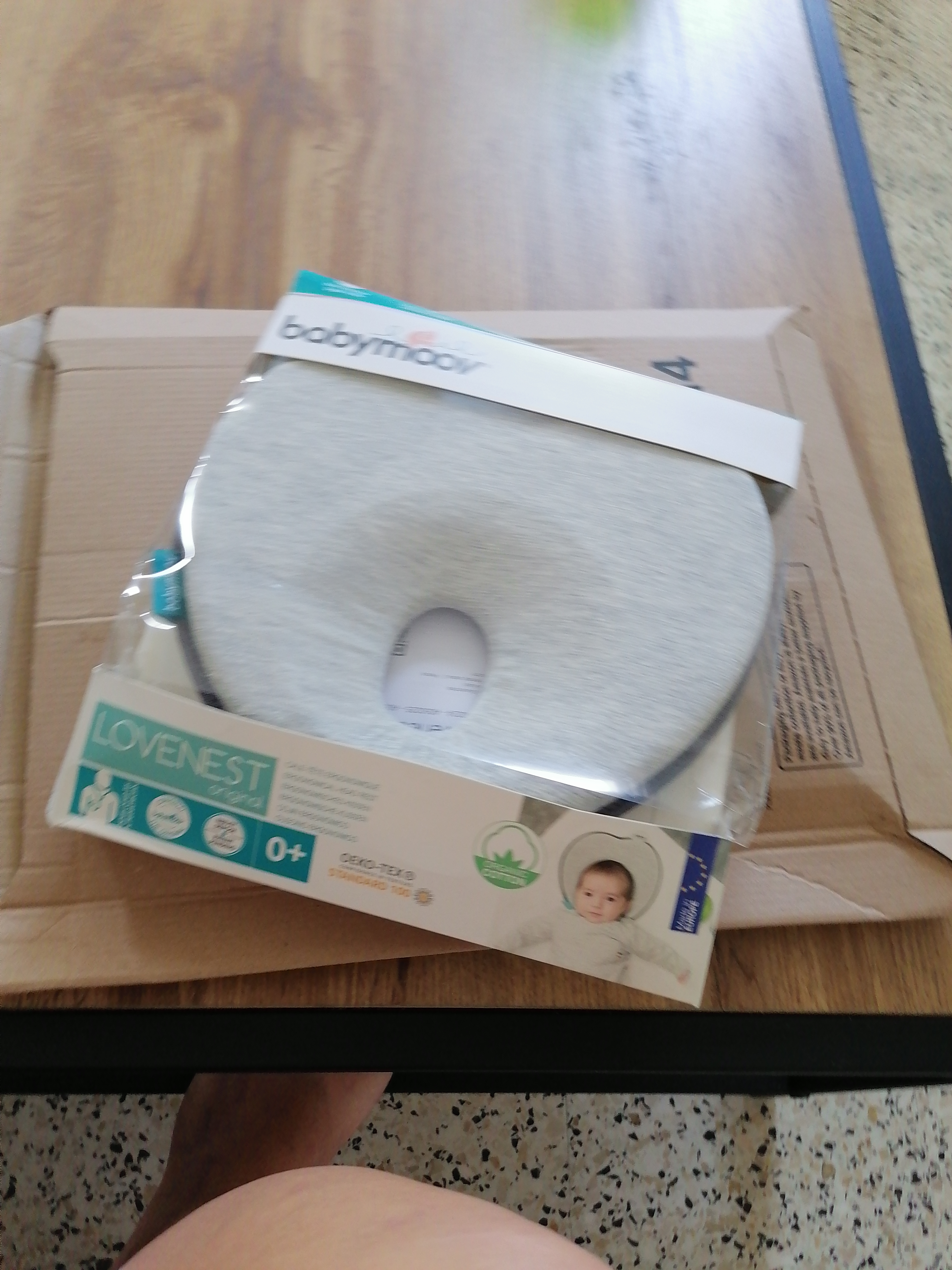Babymoov Swoon Lovenest Original support de tête Smokey, coton bio