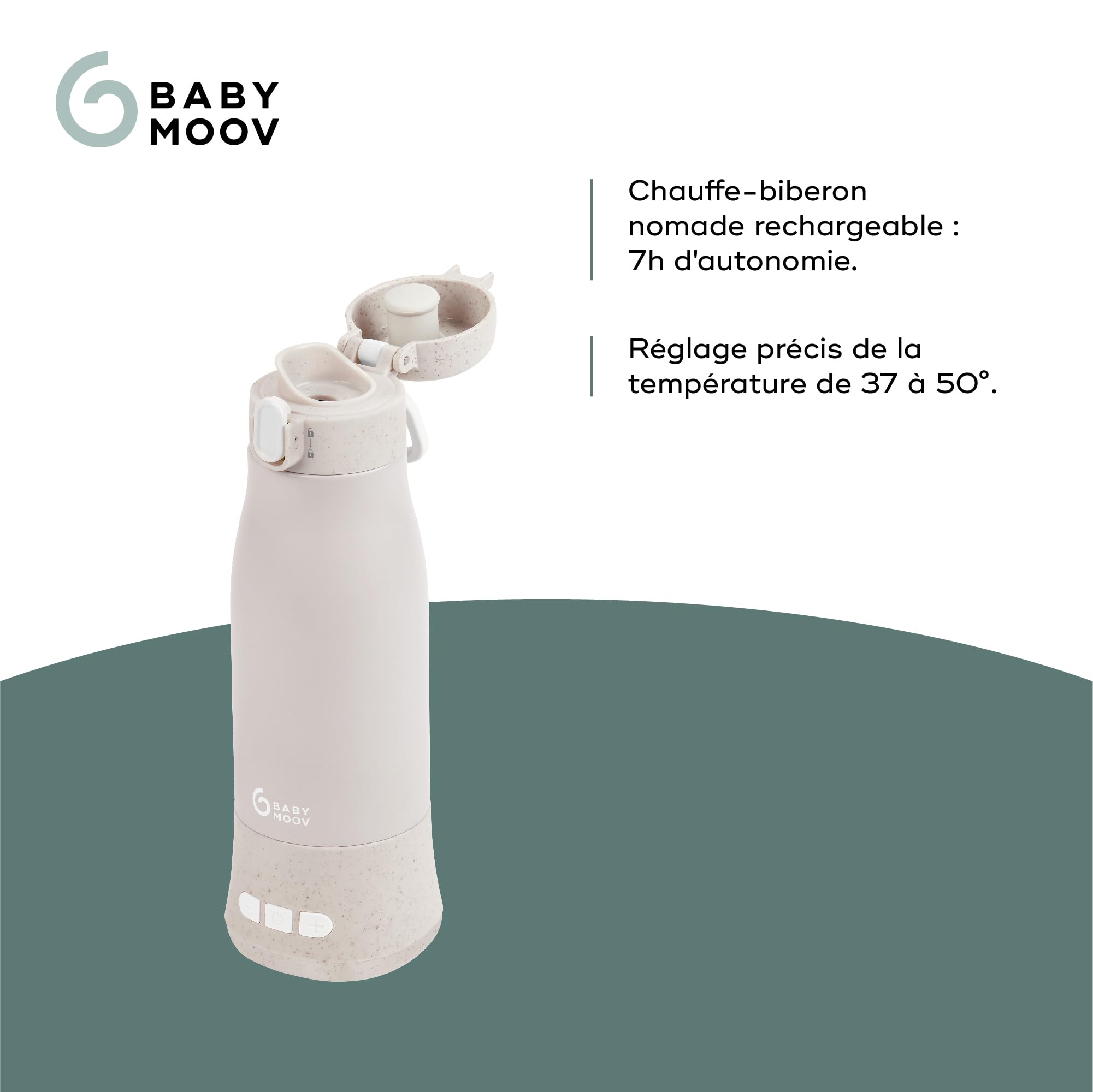 Babymoov Moov & Feed chauffe-biberon nomade beige 340 ml sans fil