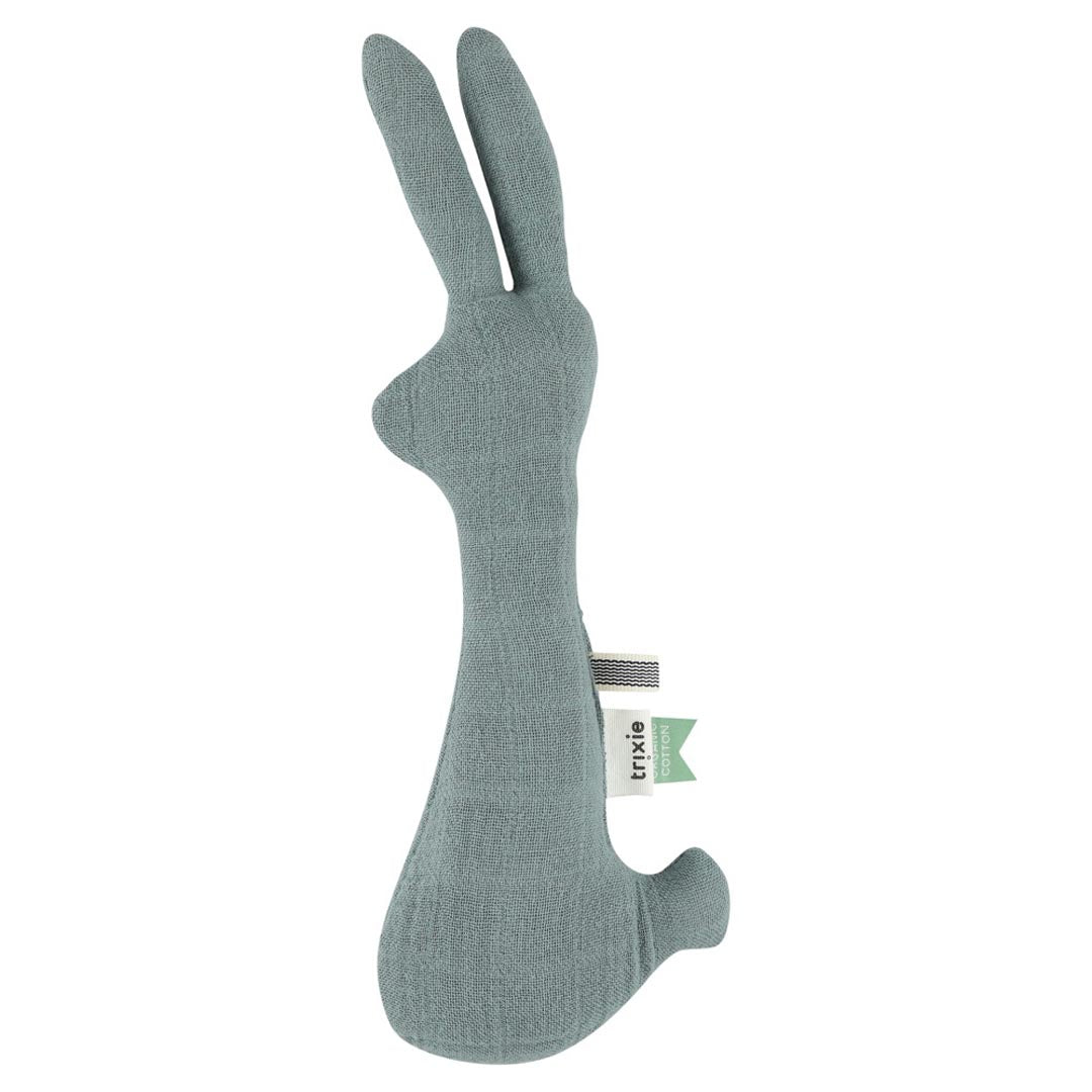 Trixie Baby Premiers jouets Bliss Petrol hochet lapin doux