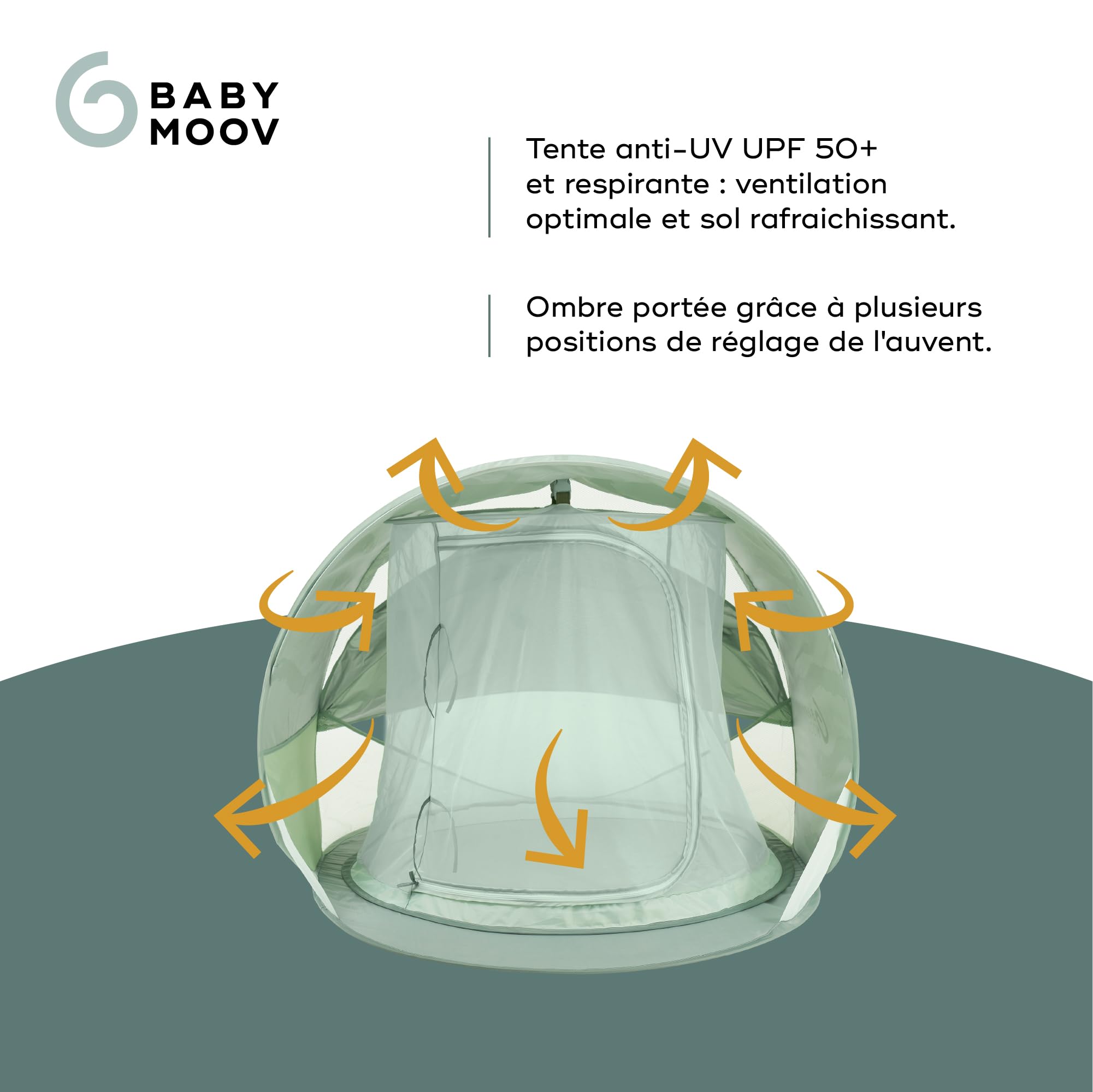 Babymoov Moov & Protect tente anti-UV bébé Green Lagoon UPF 50+