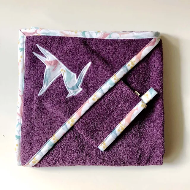 PIOLOU La Cape de bain cape de bain XL violette coton bébé