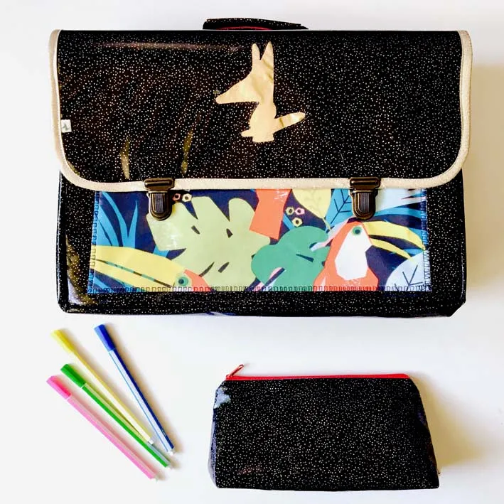 PIOLOU Le Cartable Primaire Cartable CP noir jungle léger renforcé