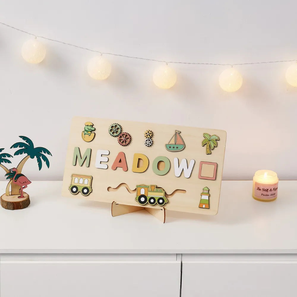 Baby-Crea Puzzle bébé en bois personnalisé Puzzle Bois Bébé Avenuture aventure
