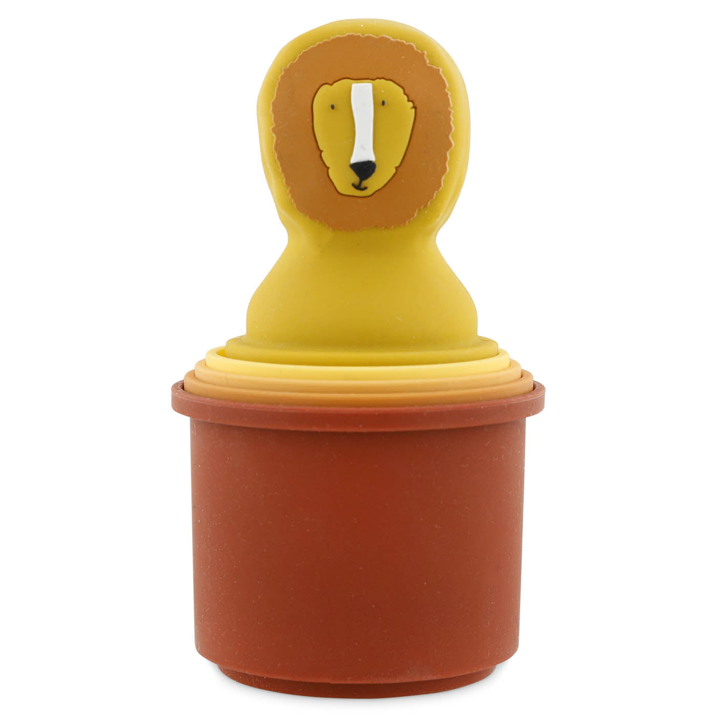 Trixie Baby Jouets à empiler Gobelets empilables 5 pièces Mrs. Lion en silicone