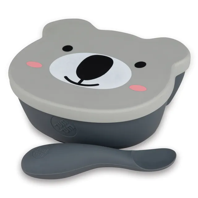 Tum Tum Bowls & Plates bol bébé avec ventouse et cuillère gris