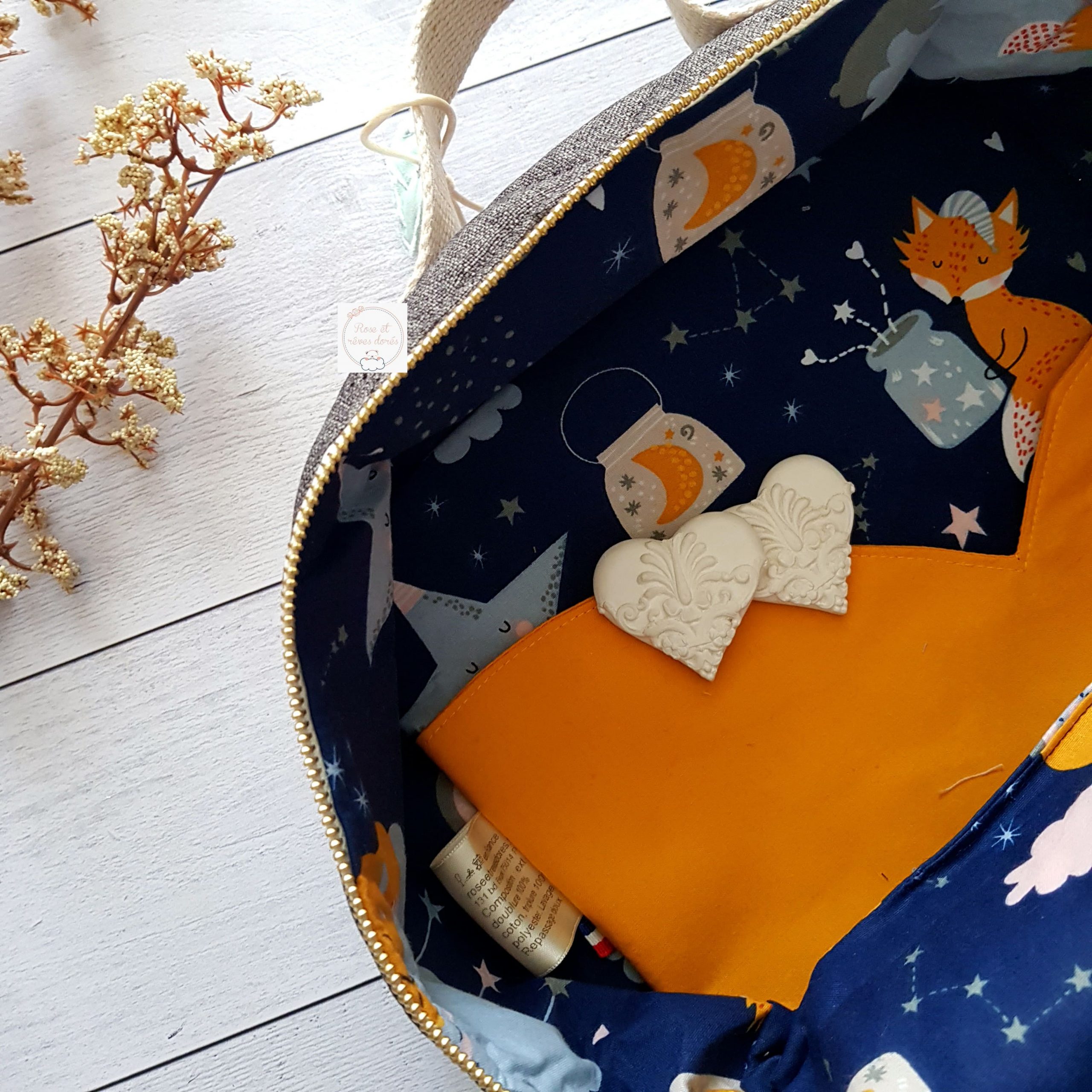Rose et rêves dorés Sacs divers Marmelade Renard rêveur valisette