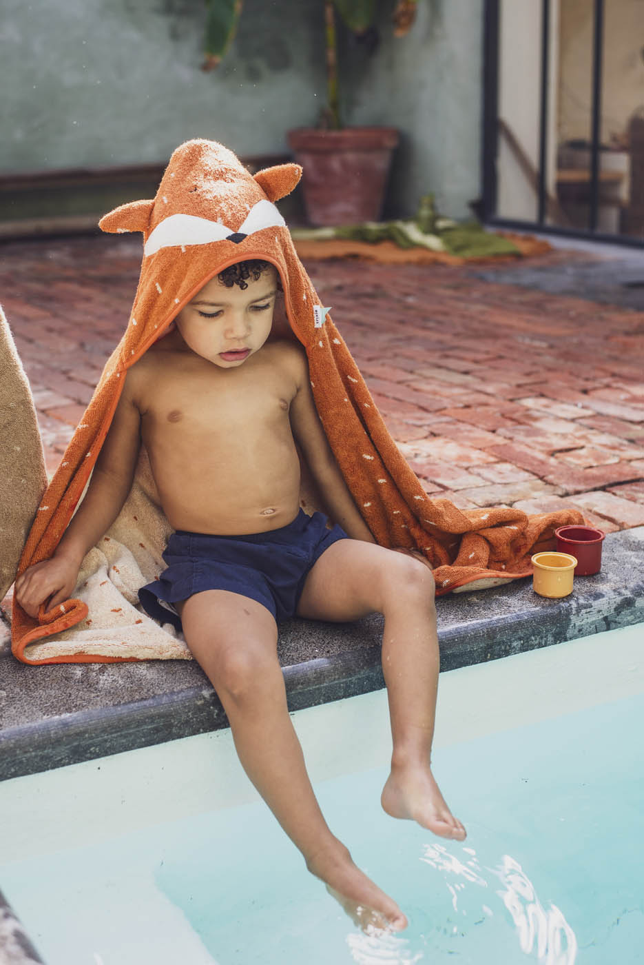 Trixie Baby Capes de bain Cape de bain 70x130cm Mr. Fox coton bio