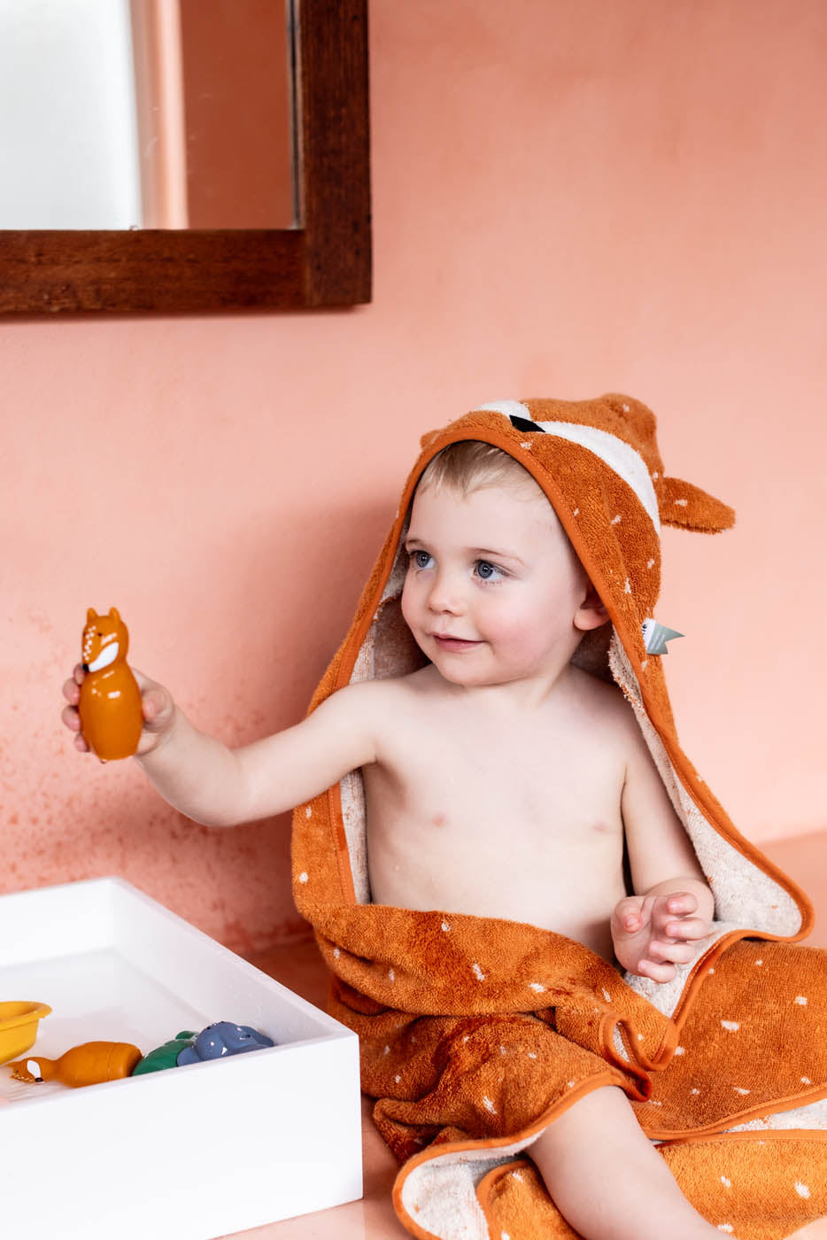 Trixie Baby Capes de bain 75 x 75 cm Mr. Fox coton bio
