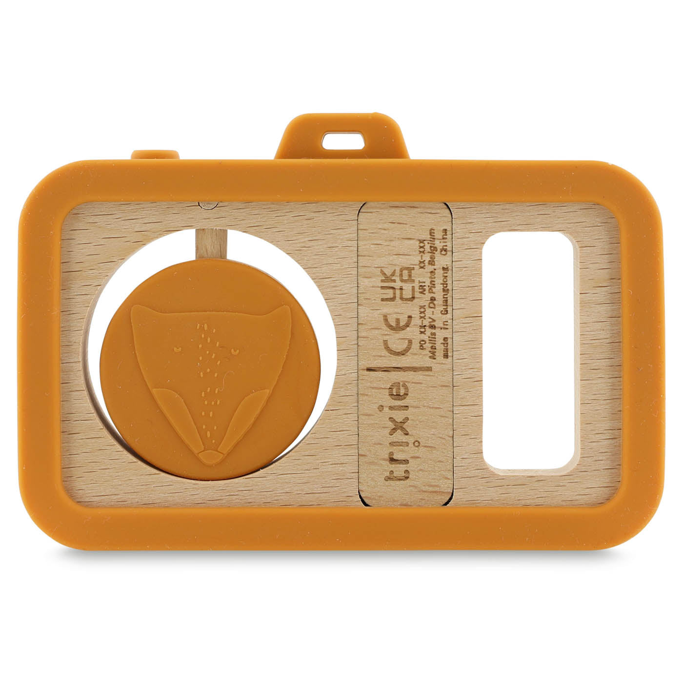 Trixie Baby Premiers jouets Appareil photo bébé Mr. Fox en silicone et bois