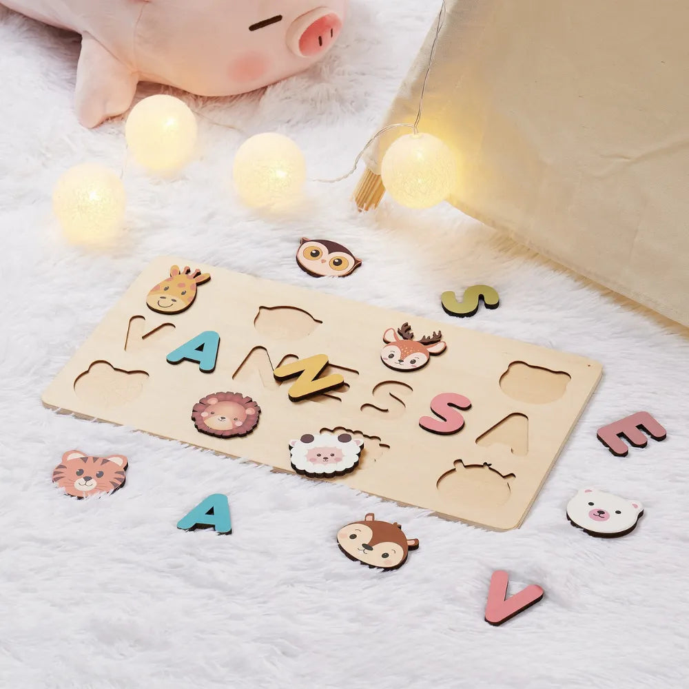 Baby-Crea Puzzle bébé en bois personnalisé Puzzle Animaux de la Forêt