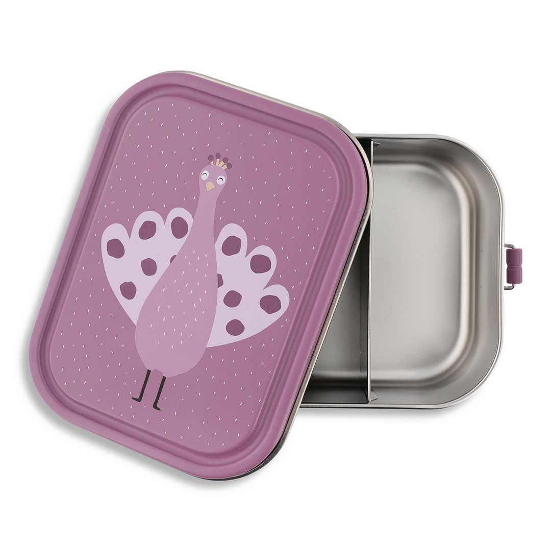 Trixie Baby Boîtes à goûter et boîtes repas Boîte repas grande Mrs. Peacock inox