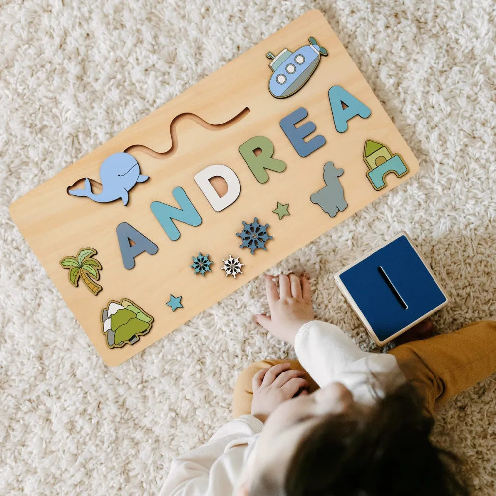 Baby-Crea Puzzle bébé en bois personnalisé Puzzle Bébé 1 An