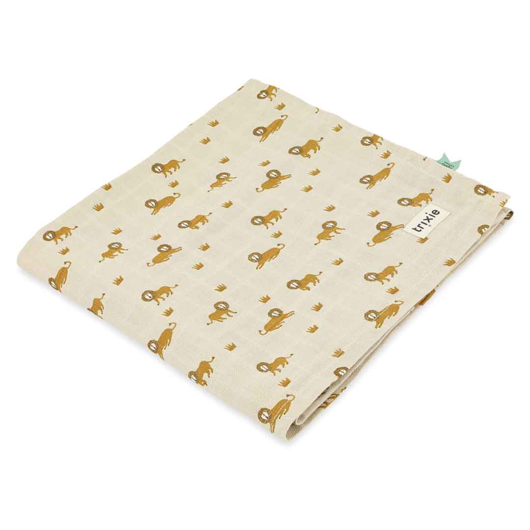 Trixie Baby Langes en mousseline Lange en mousseline 110x110cm Lively Lion coton bio
