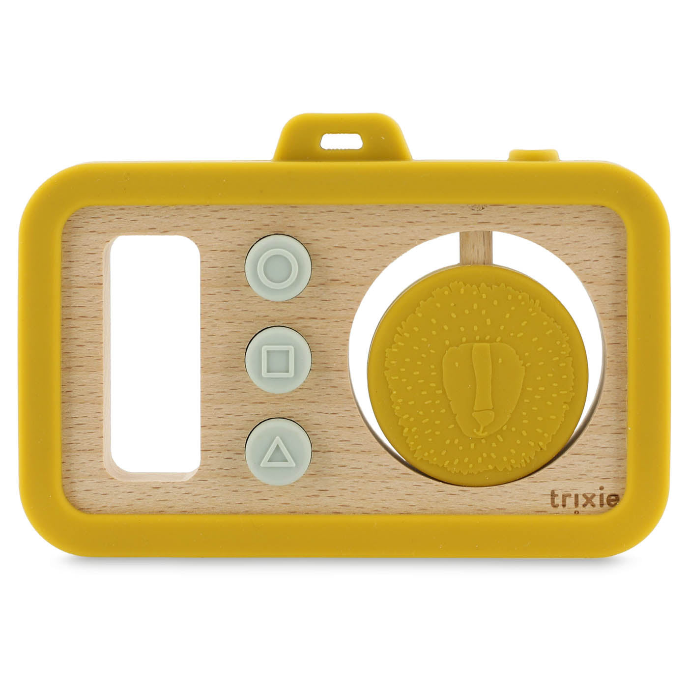 Trixie Baby Premiers jouets Appareil photo Mr. Lion en silicone et bois