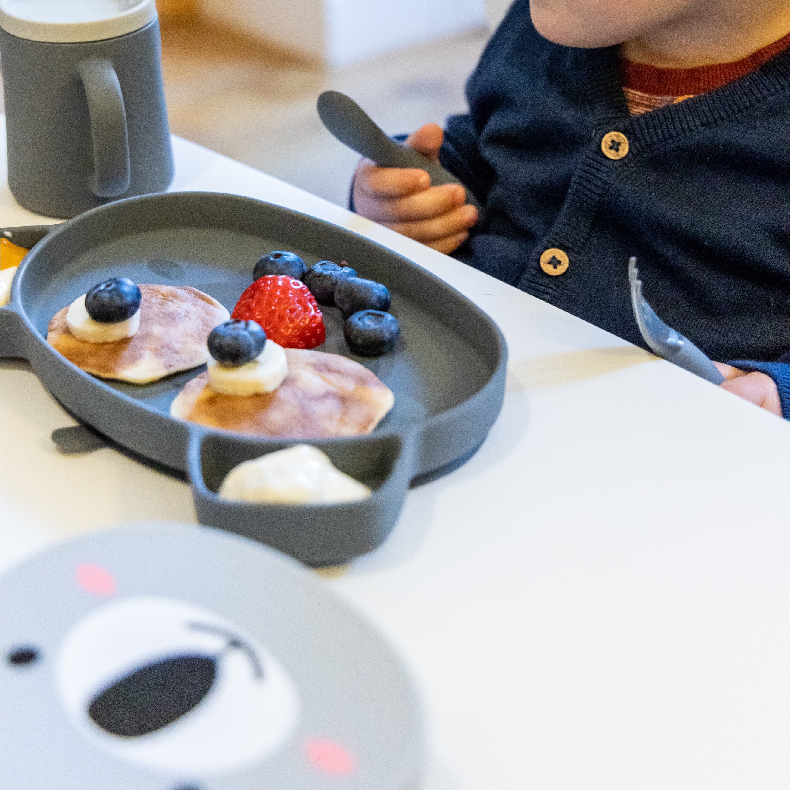 Tum Tum Bowls & Plates bol bébé avec ventouse et cuillère gris