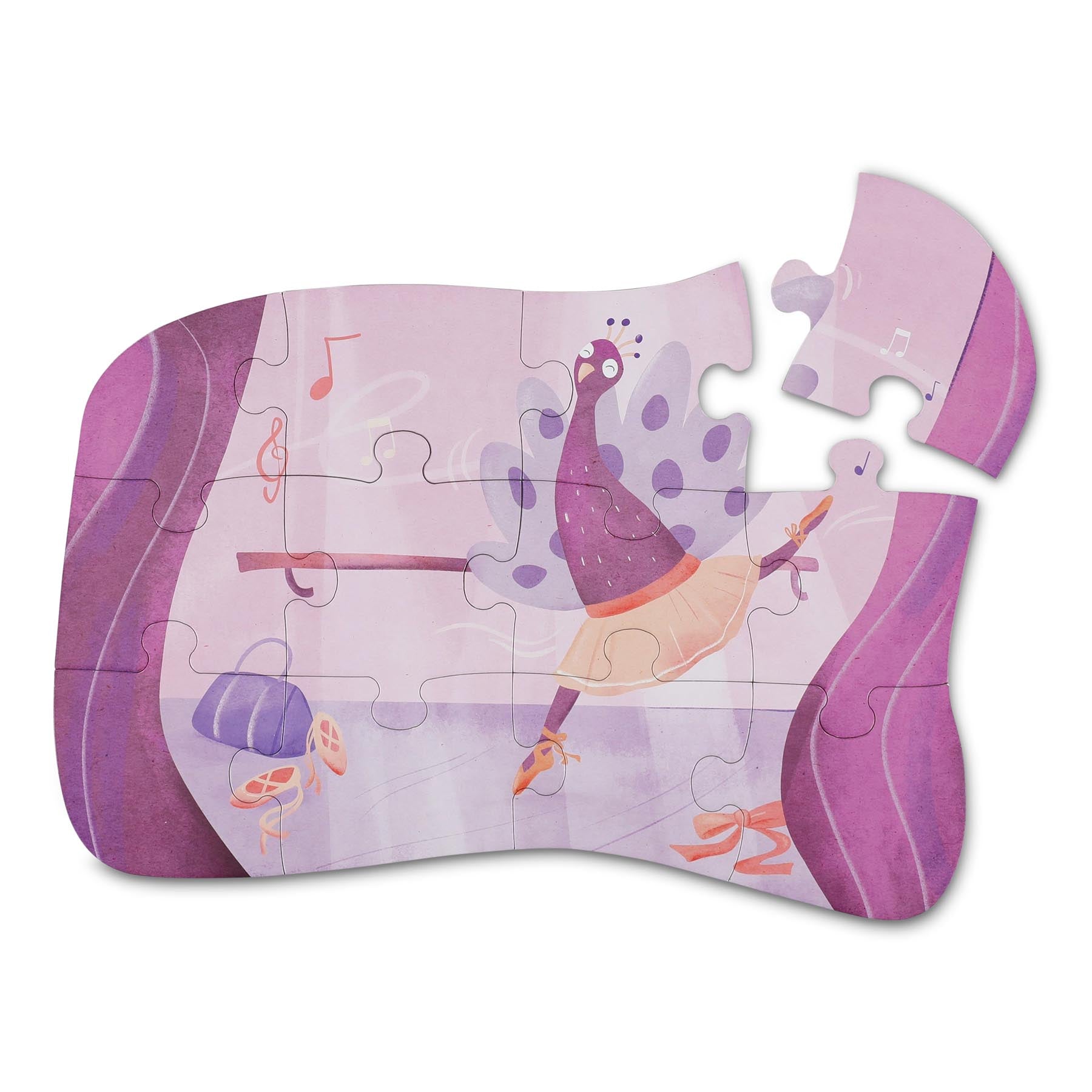 Trixie Baby Puzzle à forme Ballerina Mrs. Peacock 12 pièces