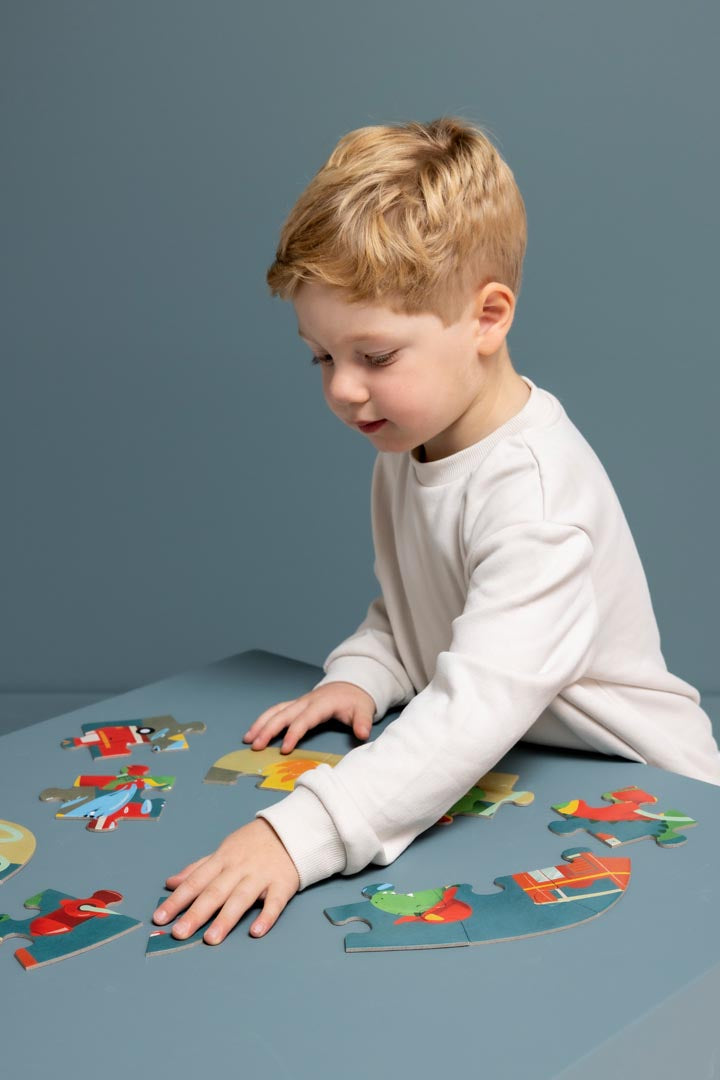 Trixie Baby Jeux, puzzles & livres Puzzle à forme Pompier Mr. Dino 12 pièces