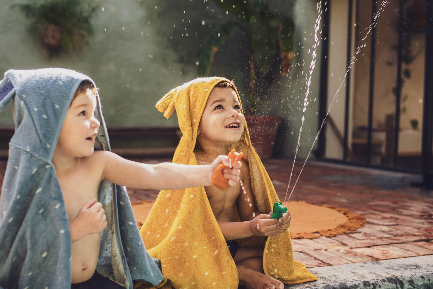 Trixie Baby Capes de bain Cape de bain 70x130cm - Mrs. Elephant coton bio