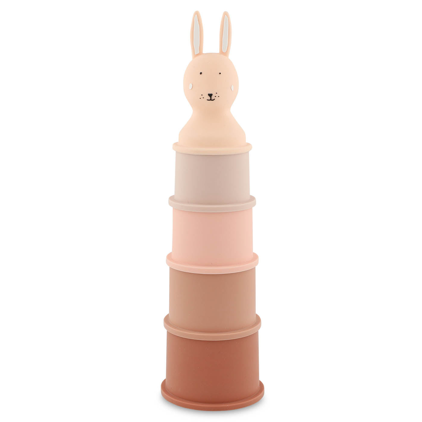 Trixie Baby Jouets à empiler Gobelets empilables 5 pièces Mrs. Rabbit silicone