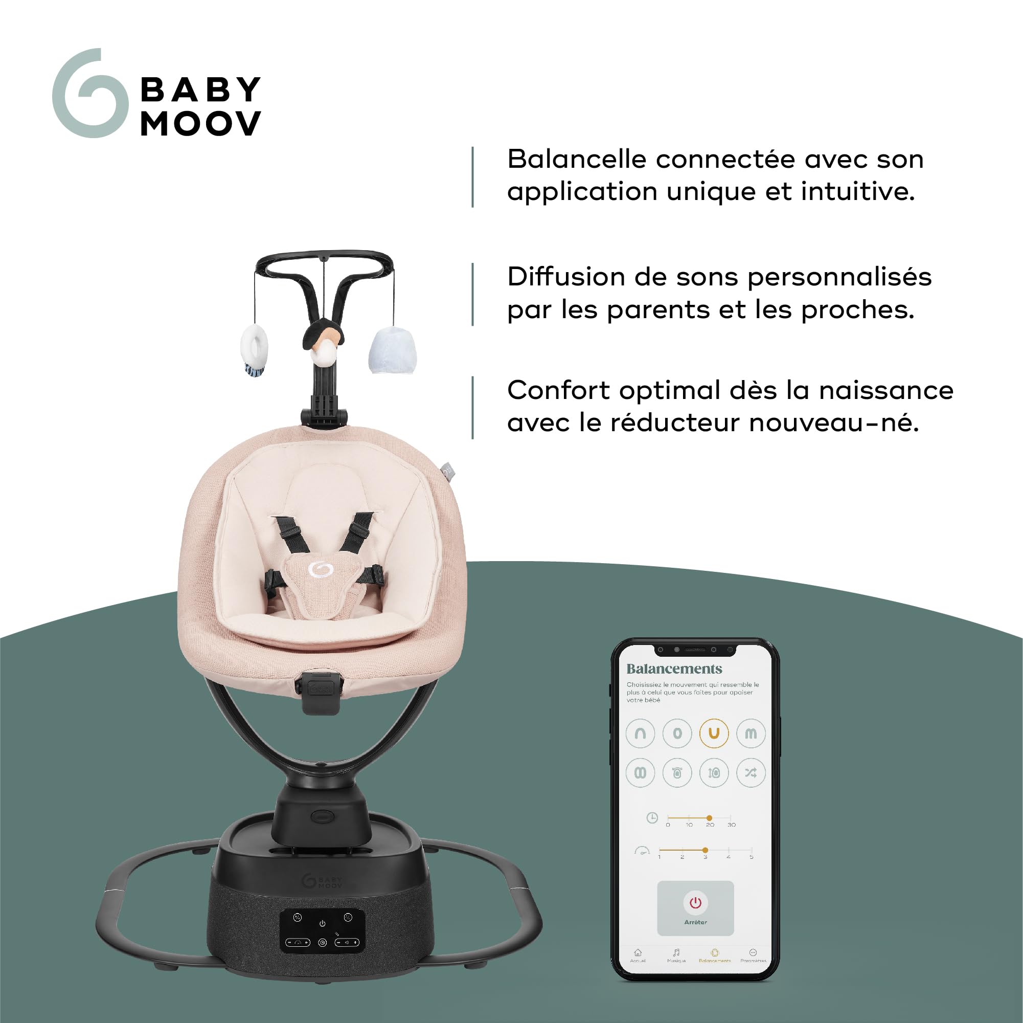 Babymoov Swoon Evolution balancelle électrique Mocca