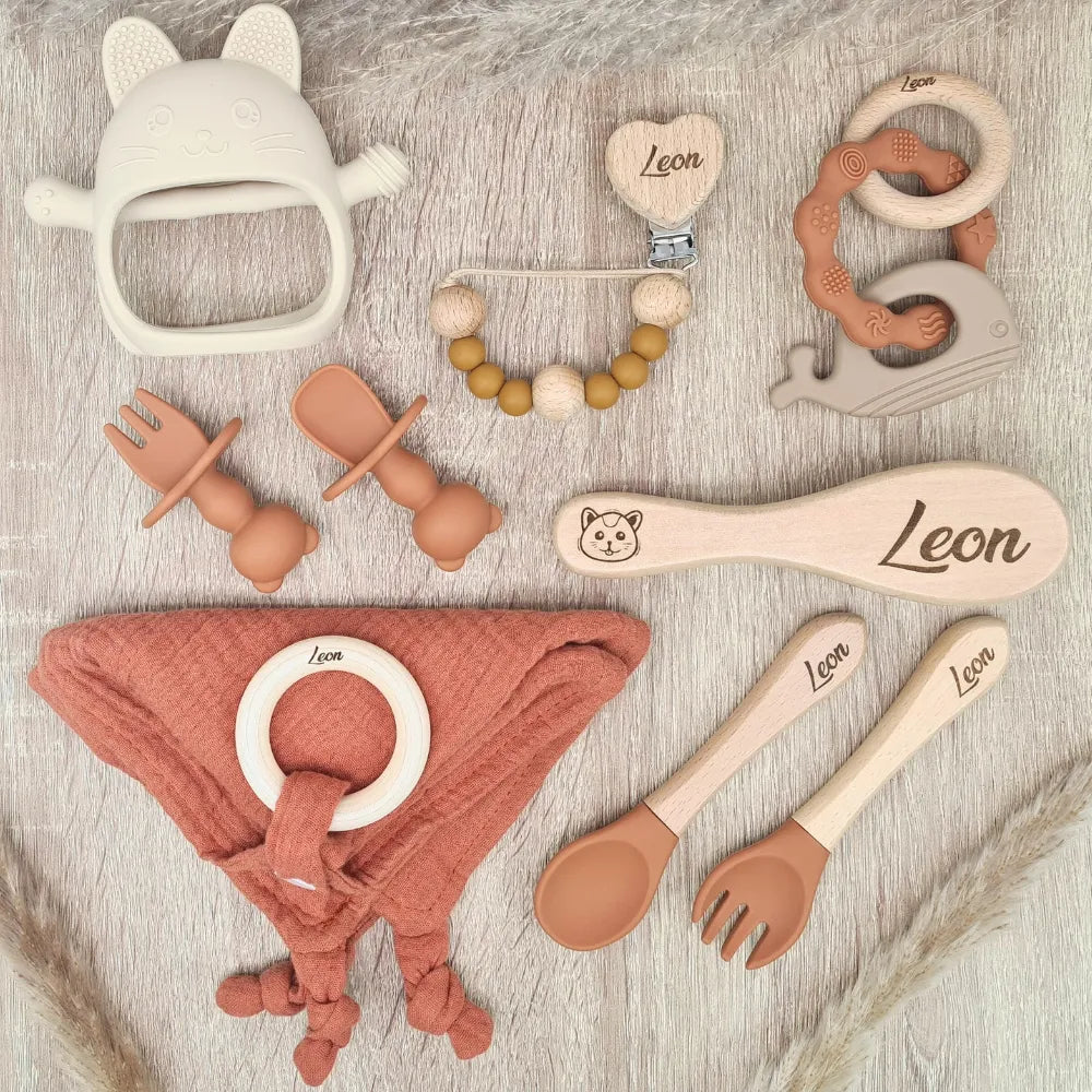 Baby-Crea Coffret naissance personnalisé Cadeau de naissance original et utile vert