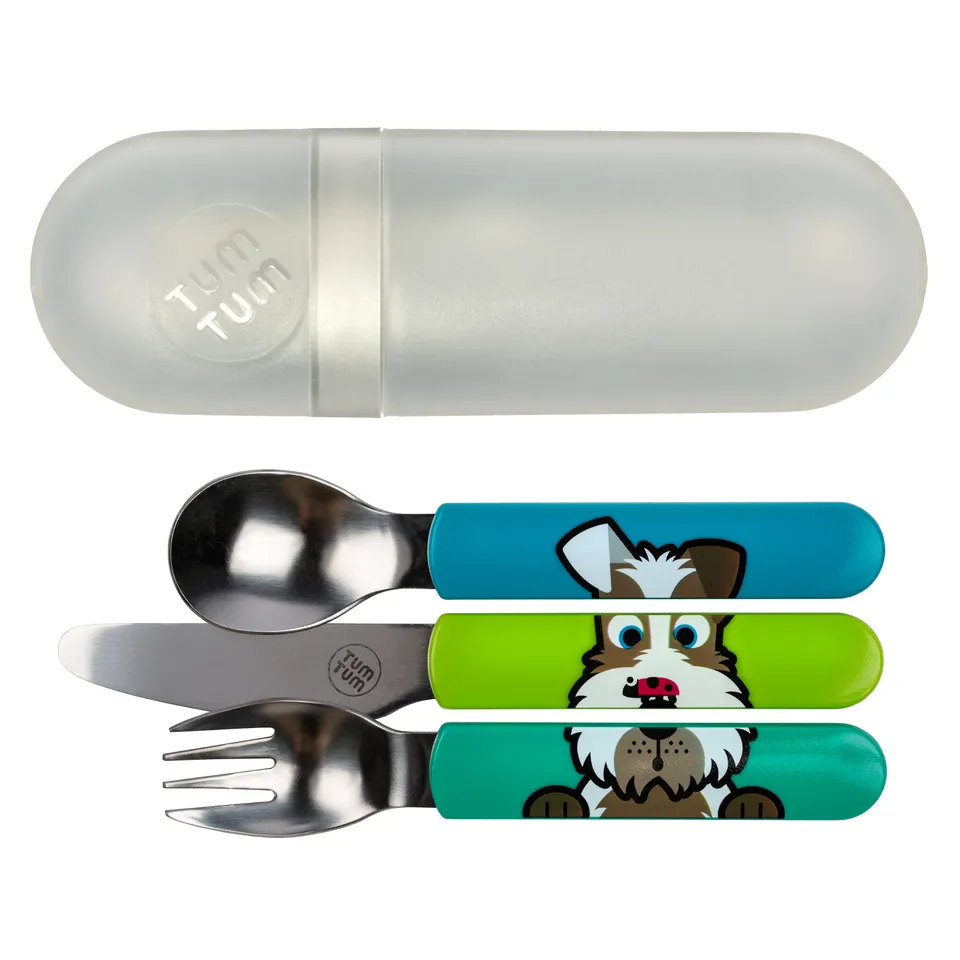 Tum Tum Cutlery Scruff the Dog couverts enfant avec étui