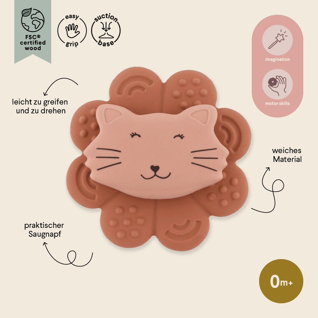 Trixie Baby Jouets sensoriels Mrs. Cat spinner à ventouse en silicone alimentaire