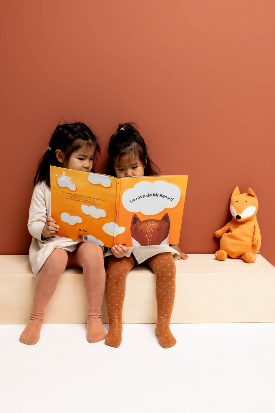 Trixie Baby Premiers jouets Peluche grande Mr. Fox 38 cm coton bio