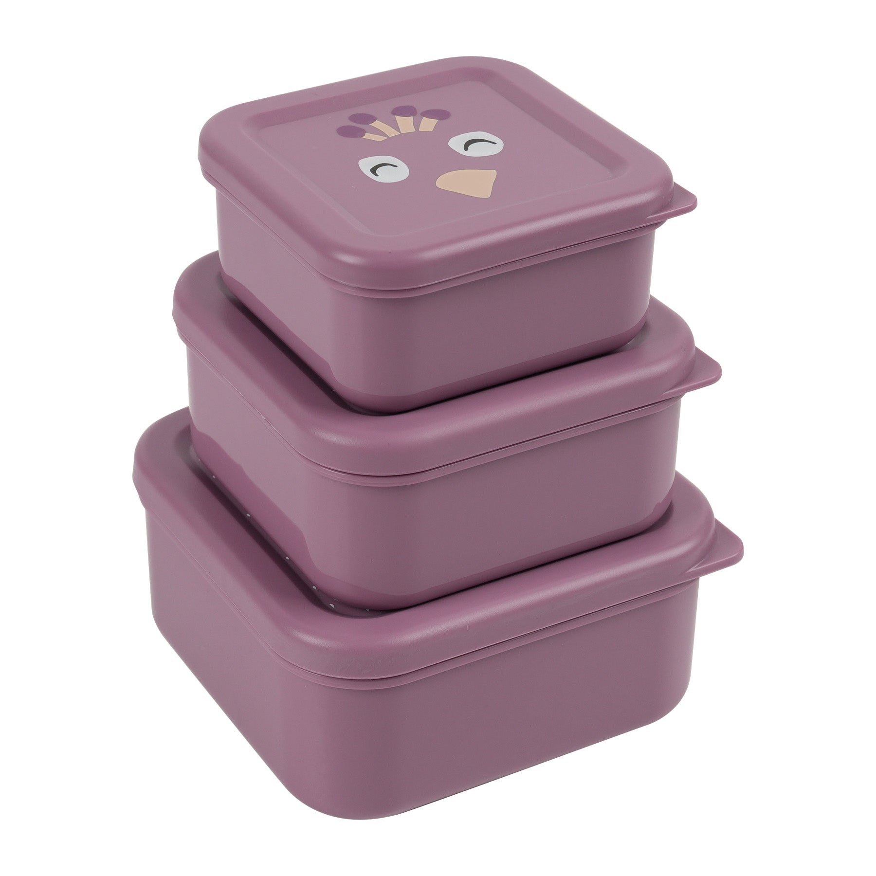 Trixie Baby Boîtes à goûter et boîtes repas Boîtes à goûter 3 pièces Mrs. Peacock