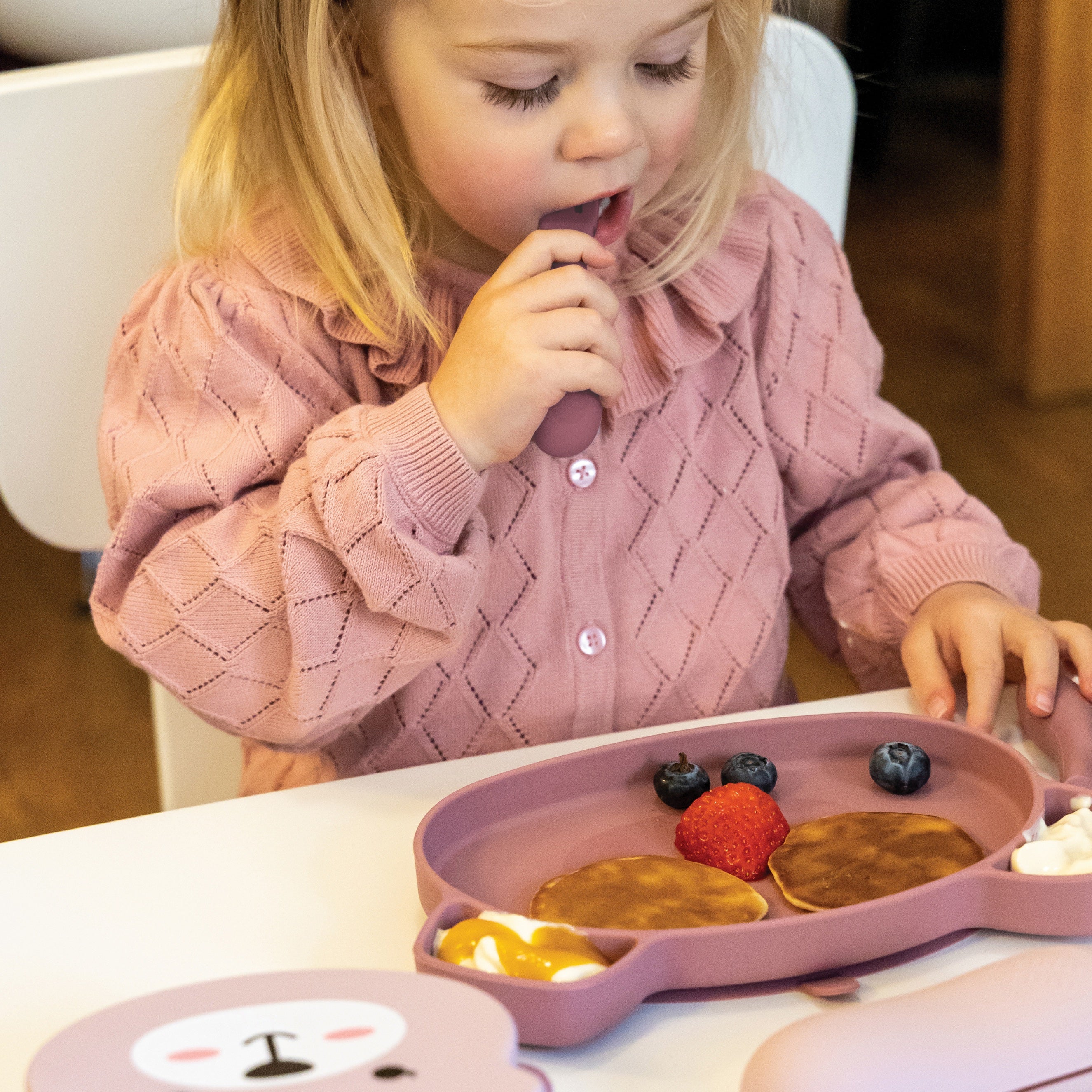 Tum Tum Cutlery Baby Cutlery Set with Travel Case couverts bébé rose