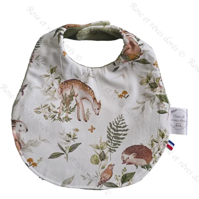 Rose et rêves dorés Bavoirs Bavoir doux animaux de la forêt bavoir bébé absorbant