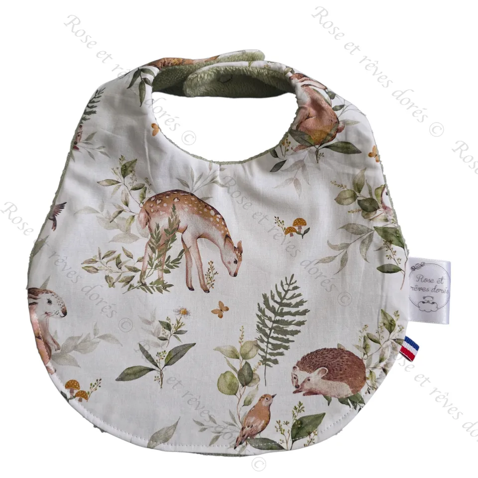 Rose et rêves dorés Bavoirs Bavoir doux animaux de la forêt bavoir bébé absorbant