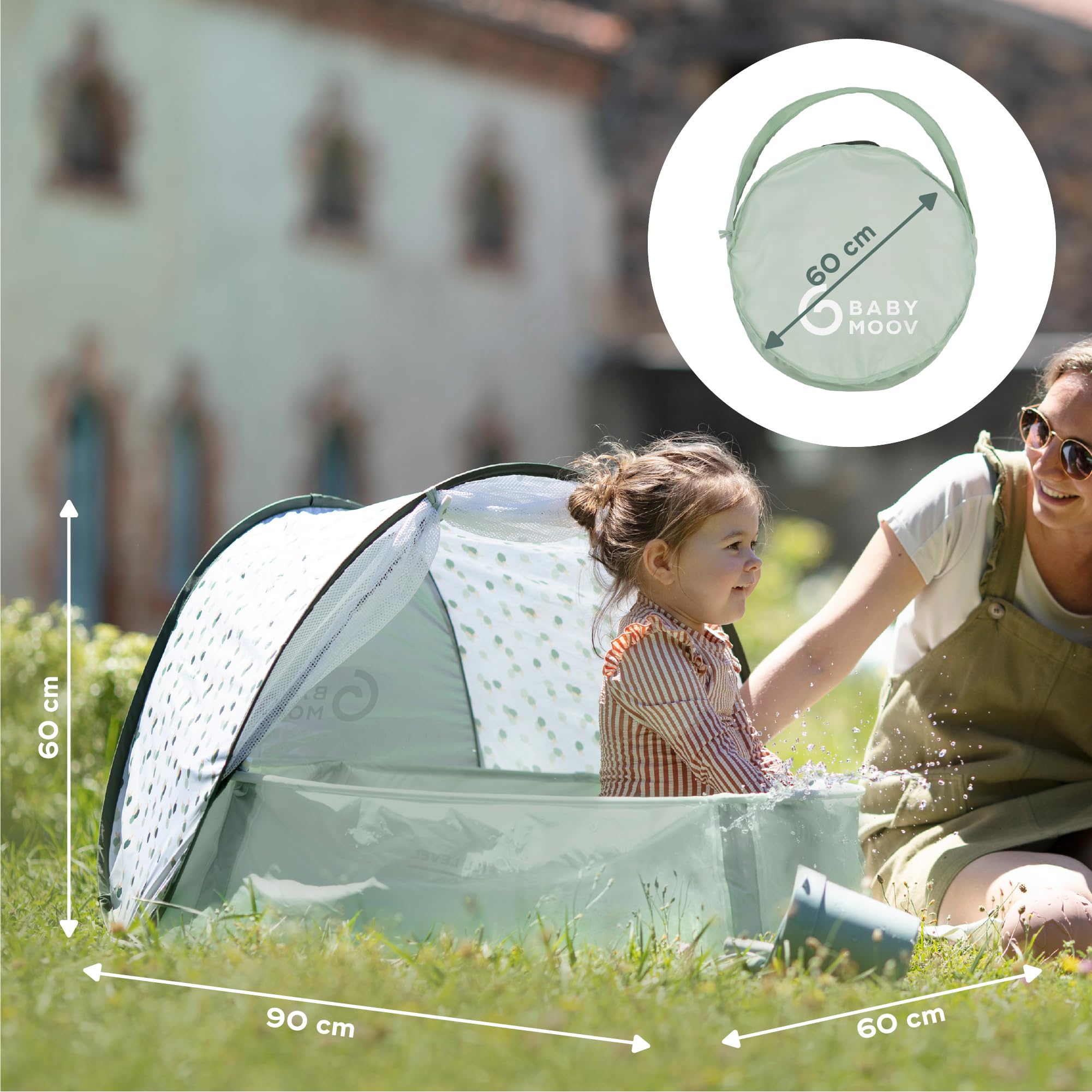 Babymoov Aquani Provence aire de jeux bébé 3 en 1 Marinière anti-UV