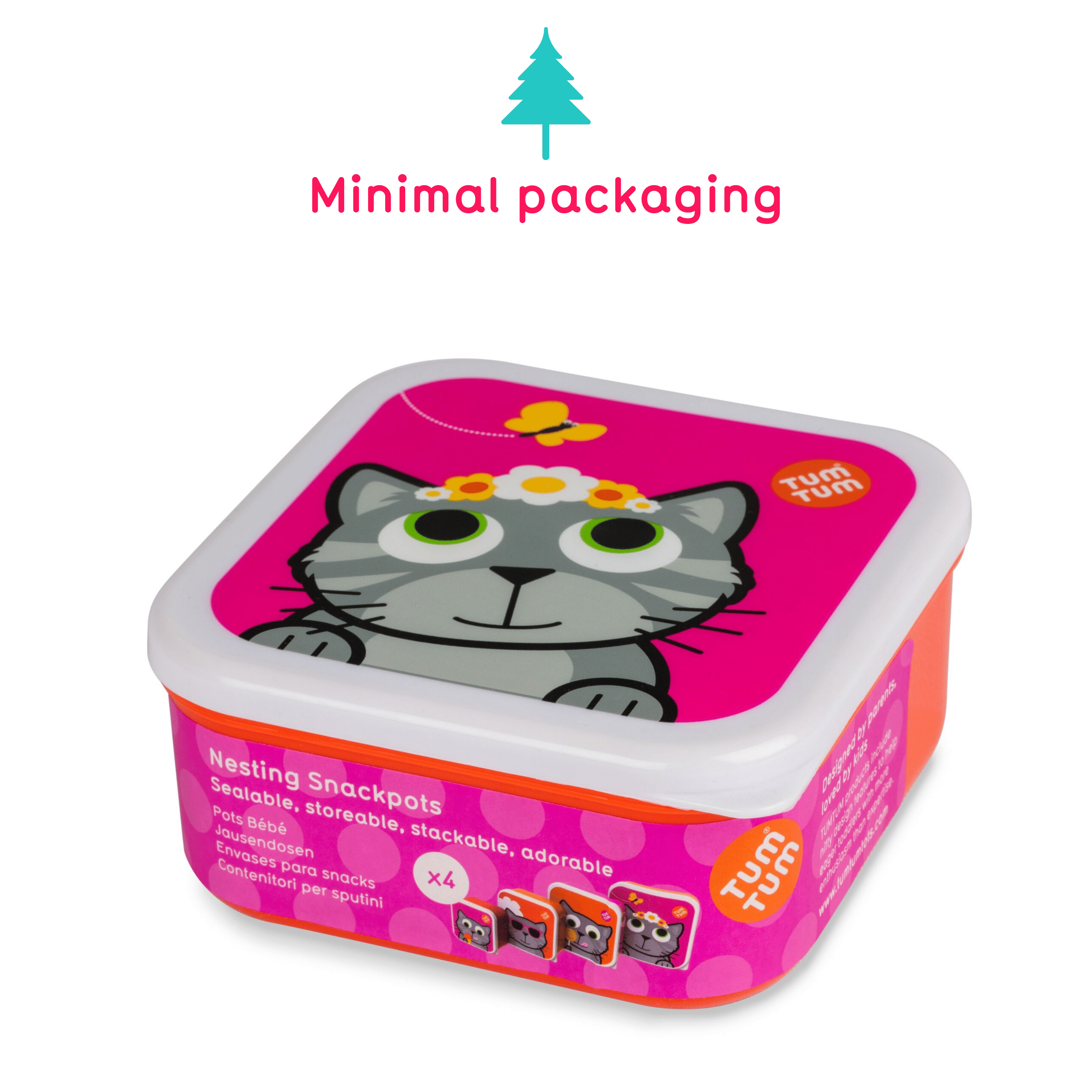 Tum Tum Lunch Boxes Bluebell the Cat lot de 4 boîtes goûter