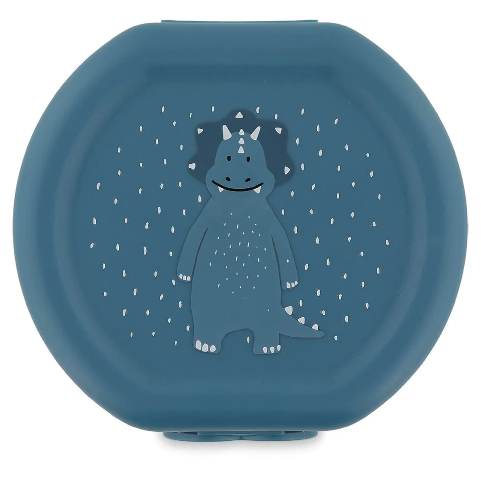 Trixie Baby Boîtes à goûter et boîtes repas Boîtes à goûter à clip - Mr. Triceratops lot de 2 clips