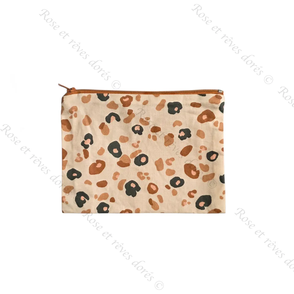 Rose et rêves dorés Pochette M Graou pochette coton enduit