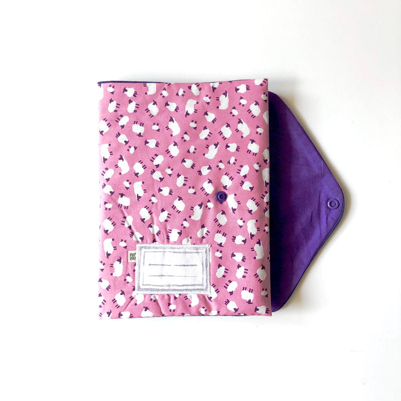 PIOLOU La pochette pour carnet de santé Pochette rose moutons coton