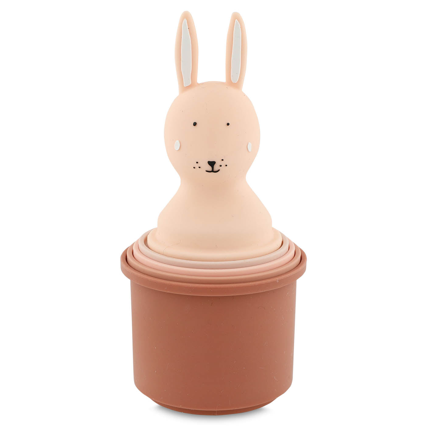 Trixie Baby Jouets à empiler Gobelets empilables 5 pièces Mrs. Rabbit silicone