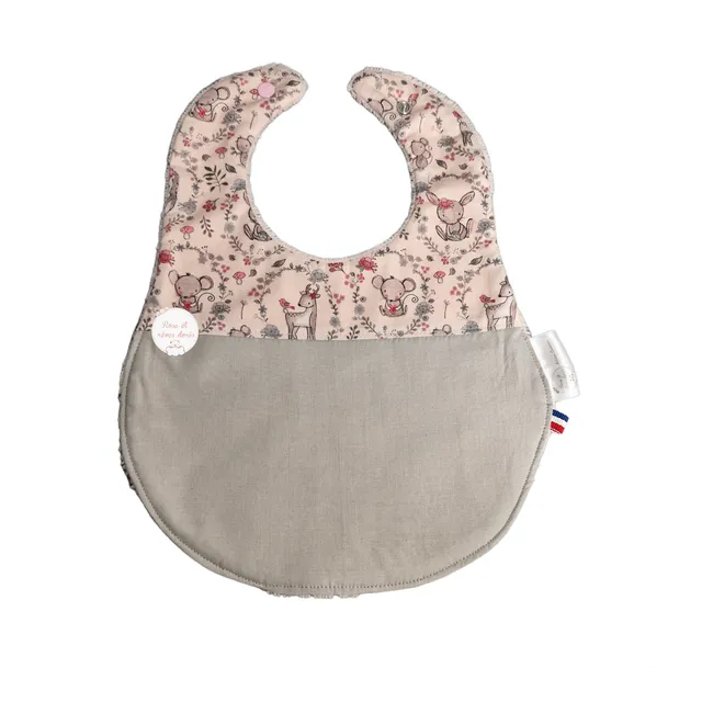 Rose et rêves dorés Bavoirs Trio de bavoir bébé doux animaux lot de 3